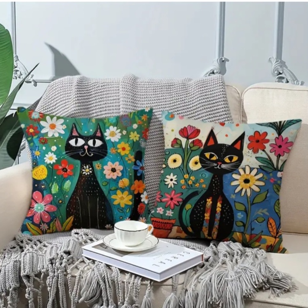 NWT! Kitty Cat Pillowcases in 18x18! You Pick ONE! Pillow Insert NOT Inc…